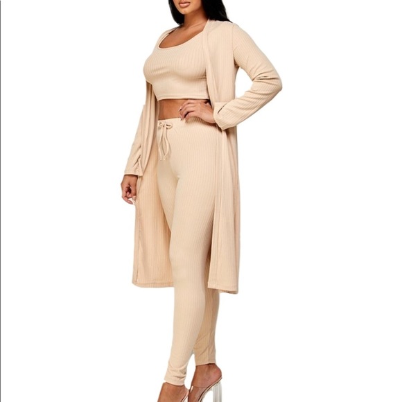 3 Piece Cardigan, Top And Pants Set - Picture 3 of 4